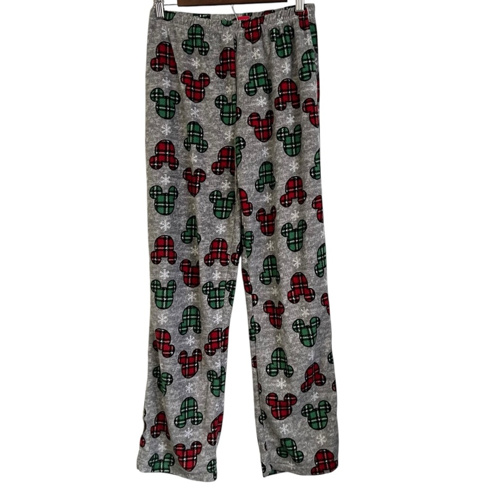 Disney Women’s Small Gray and Green Mickey Fleece Bottoms
